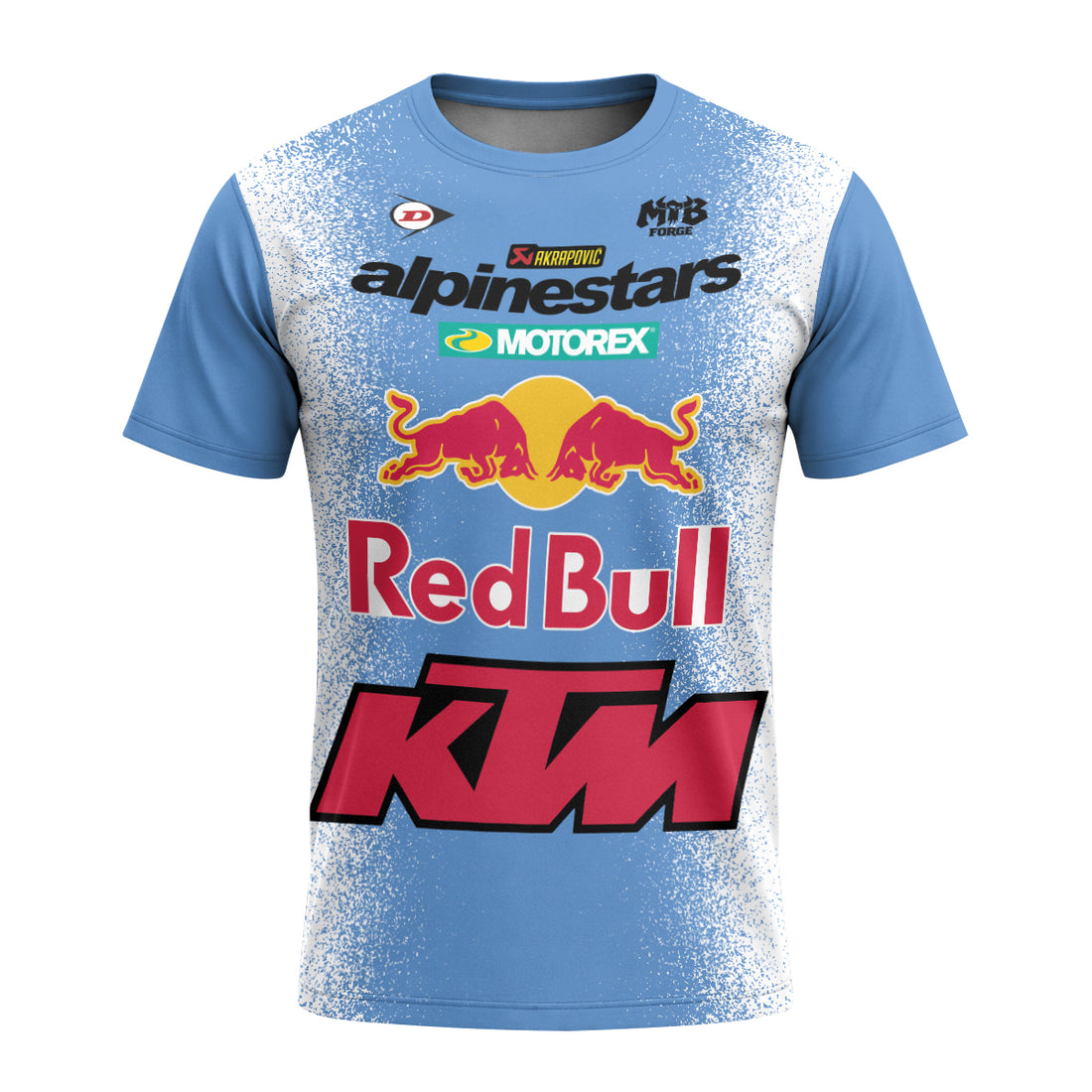 Tomac 3 Red Bull KTM Blue White Short Sleeve Motocross Jersey - front and back view