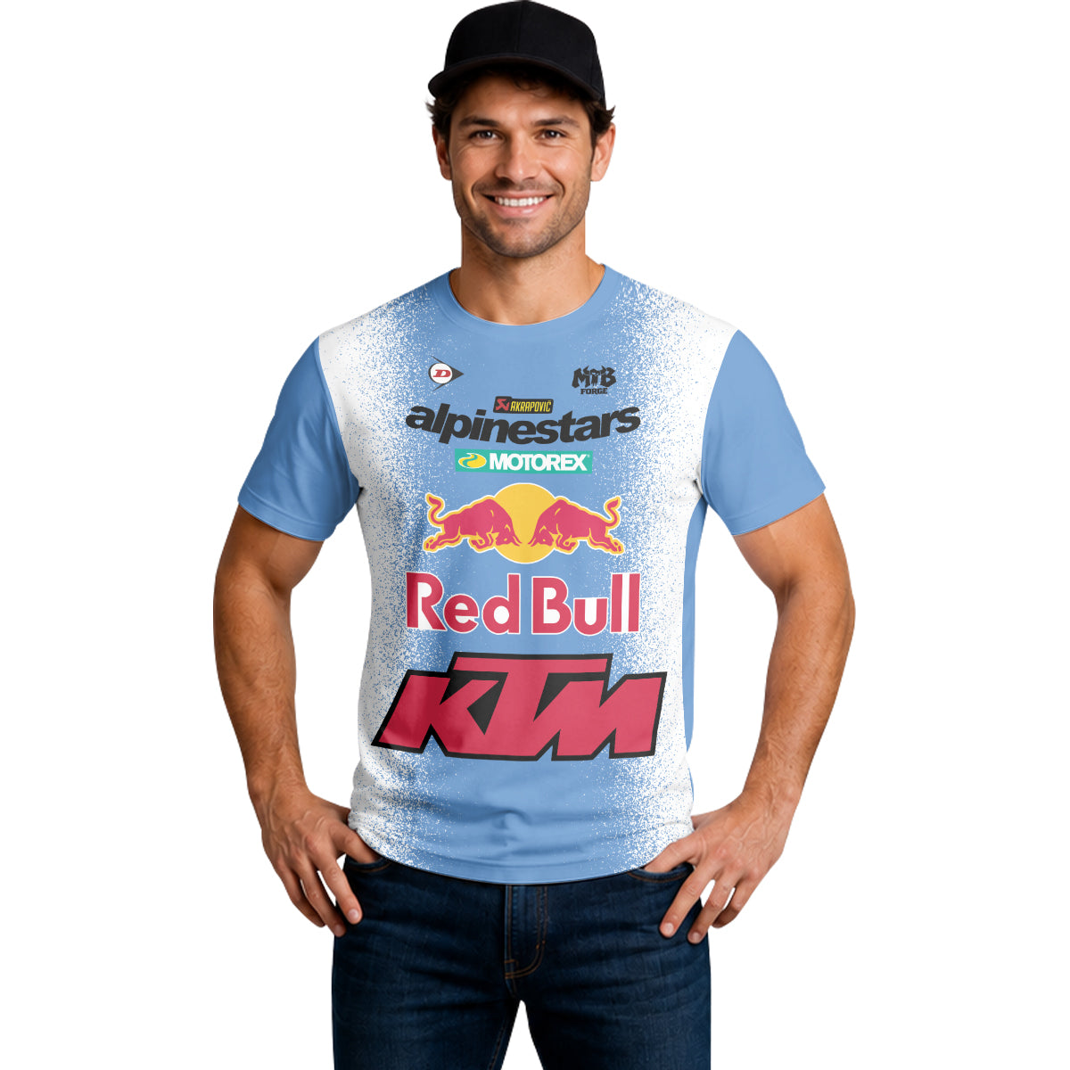 Tomac 3 Red Bull KTM Blue White Short Sleeve Motocross Jersey - lifestyle view