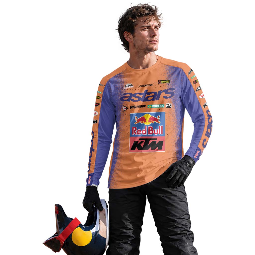 Tomac 3 Red Bull KTM Orange Blue Long Sleeve Motocross Jersey - lifestyle view