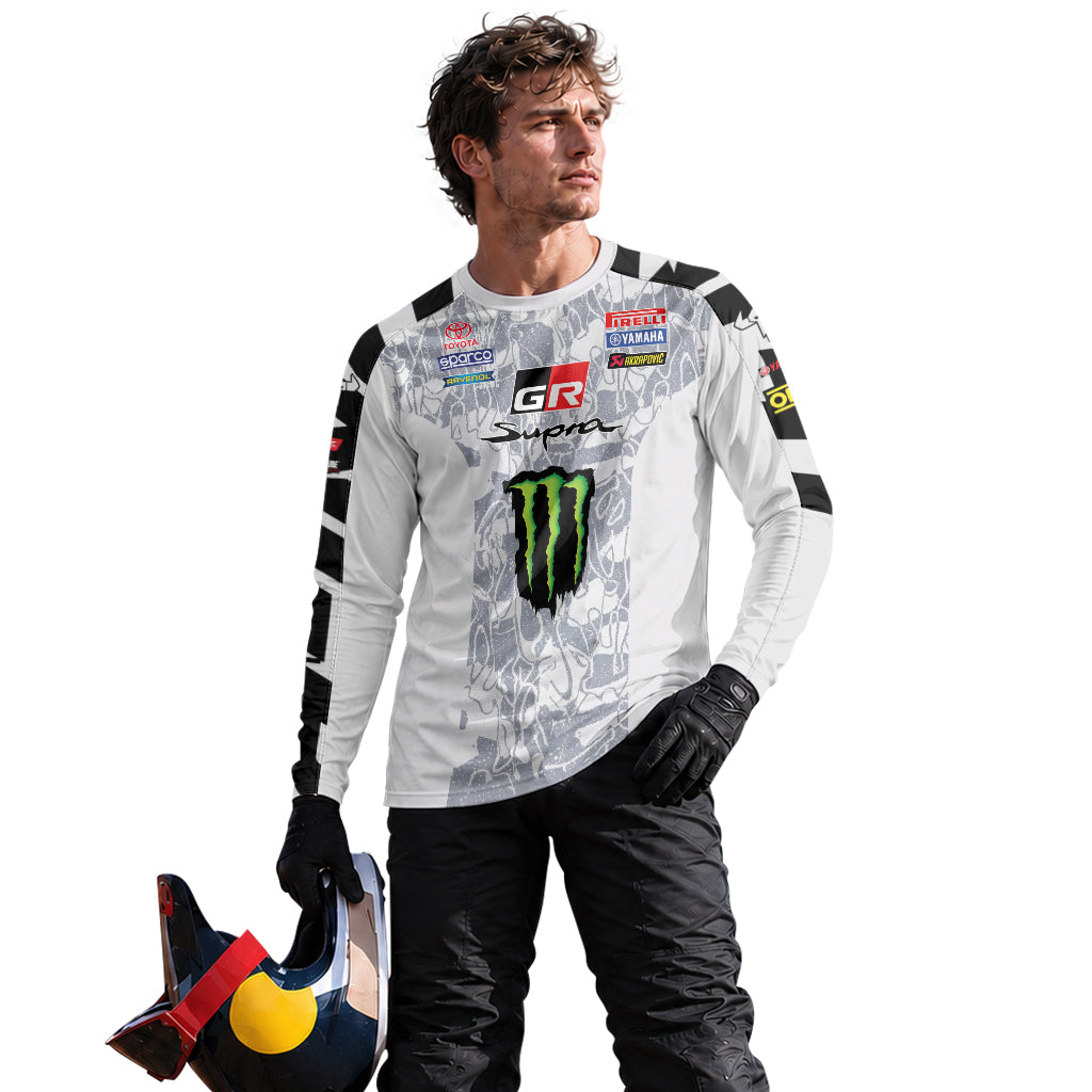 Toyota GR Supra Monster Energy White Long Sleeve Motocross Jersey - lifestyle view
