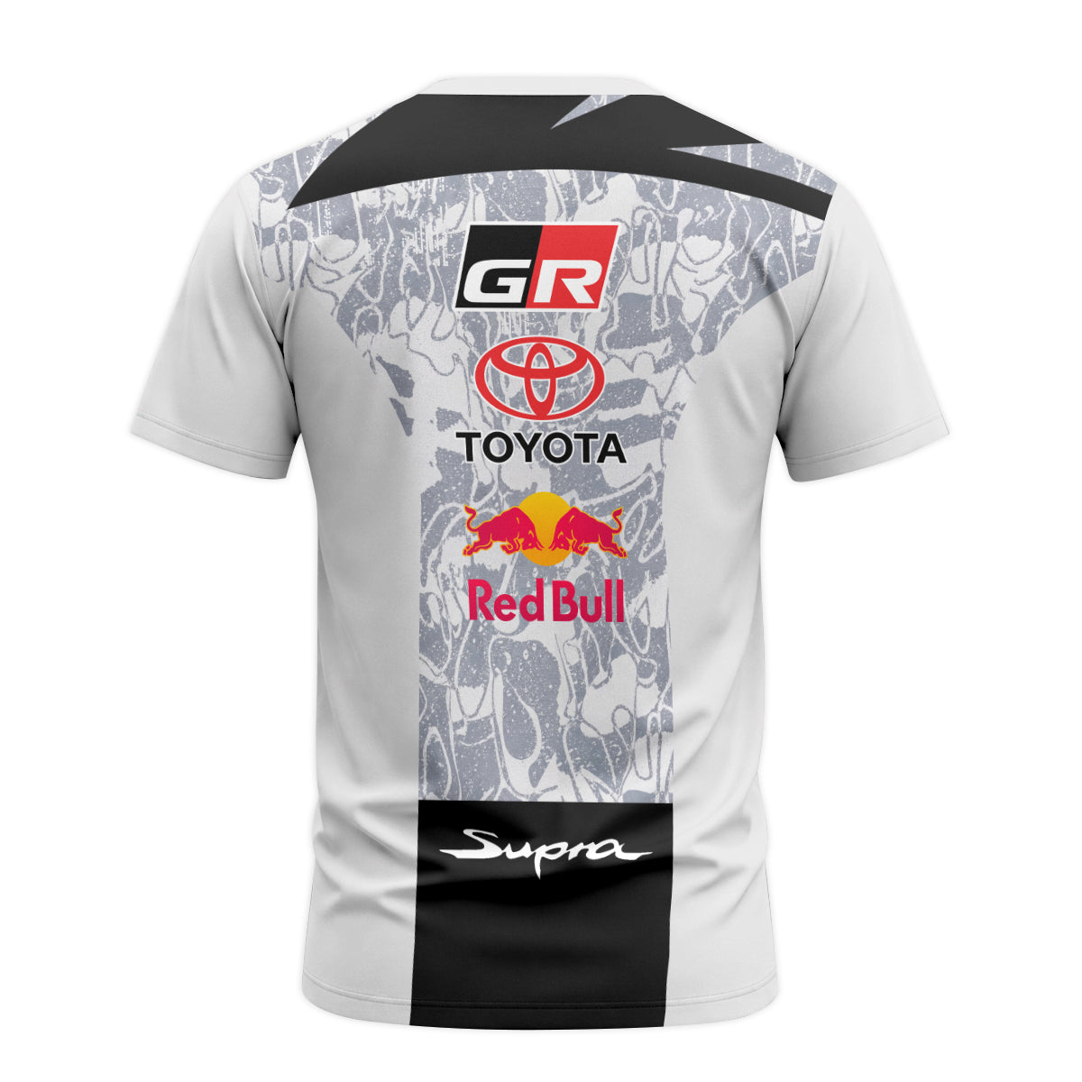 Toyota GR Supra Monster Energy White Short Sleeve Motocross Jersey - back view mockup