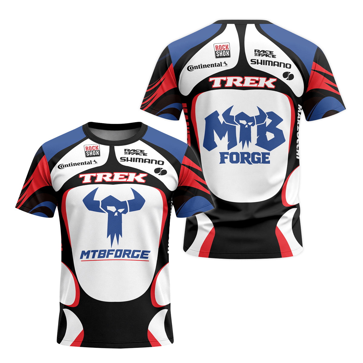 Trek Retro Team Racing Youth Short Sleeve Mountain Bike Jersey – Front and Back View