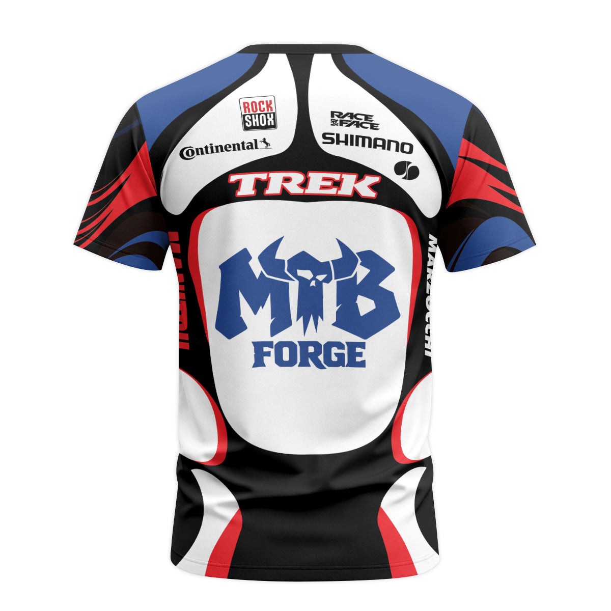 Trek Retro Team Racing Youth Short Sleeve Mountain Bike Jersey – Back View Mockup