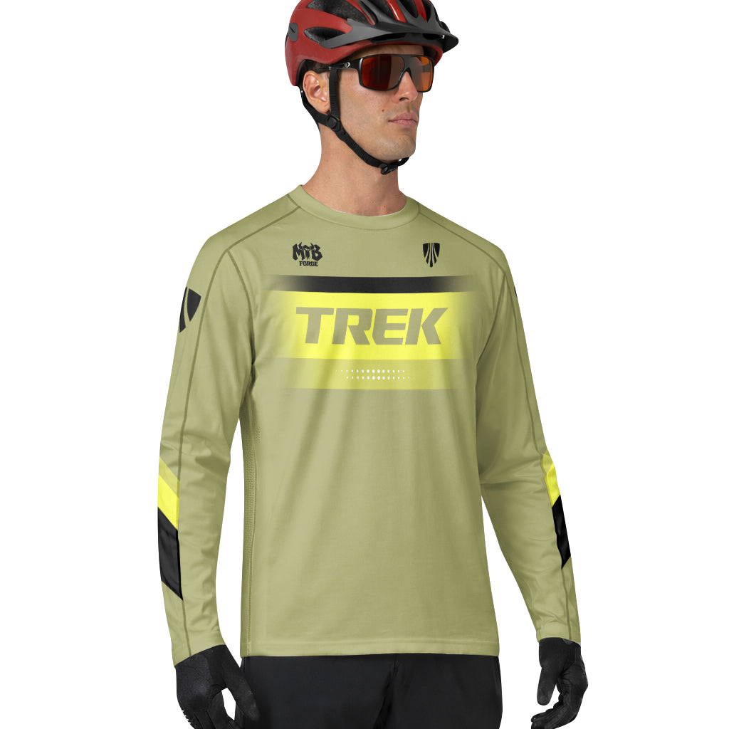 Trek SRAM Olive Green Factory Long Sleeve Mountain Bike Jersey - lifestyle view