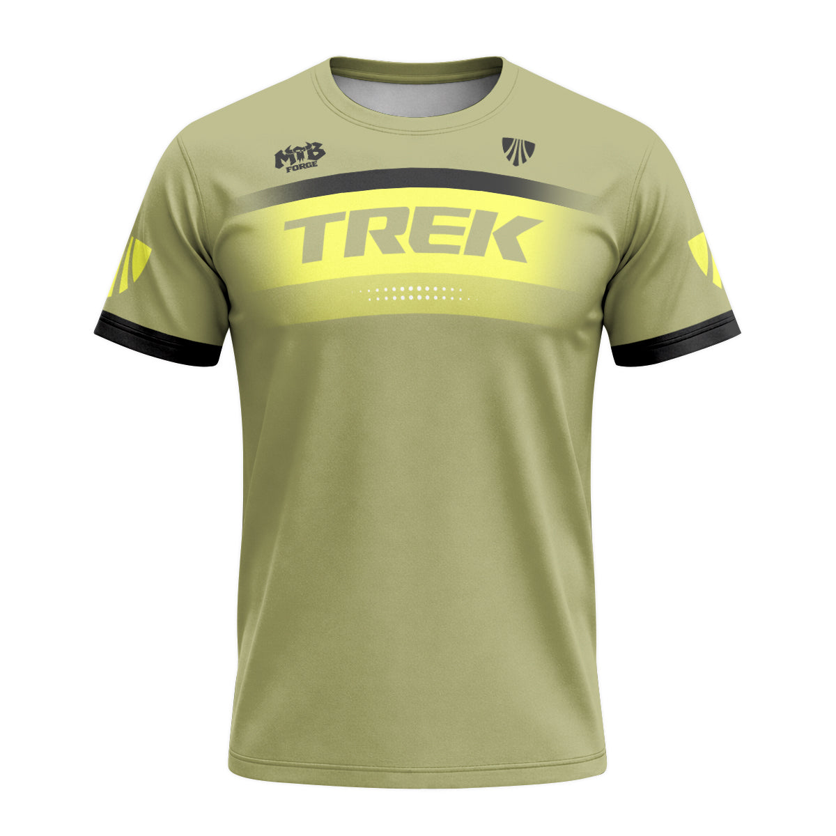 Trek SRAM Olive Green Factory Short Sleeve Mountain Bike Jersey - front view mockup