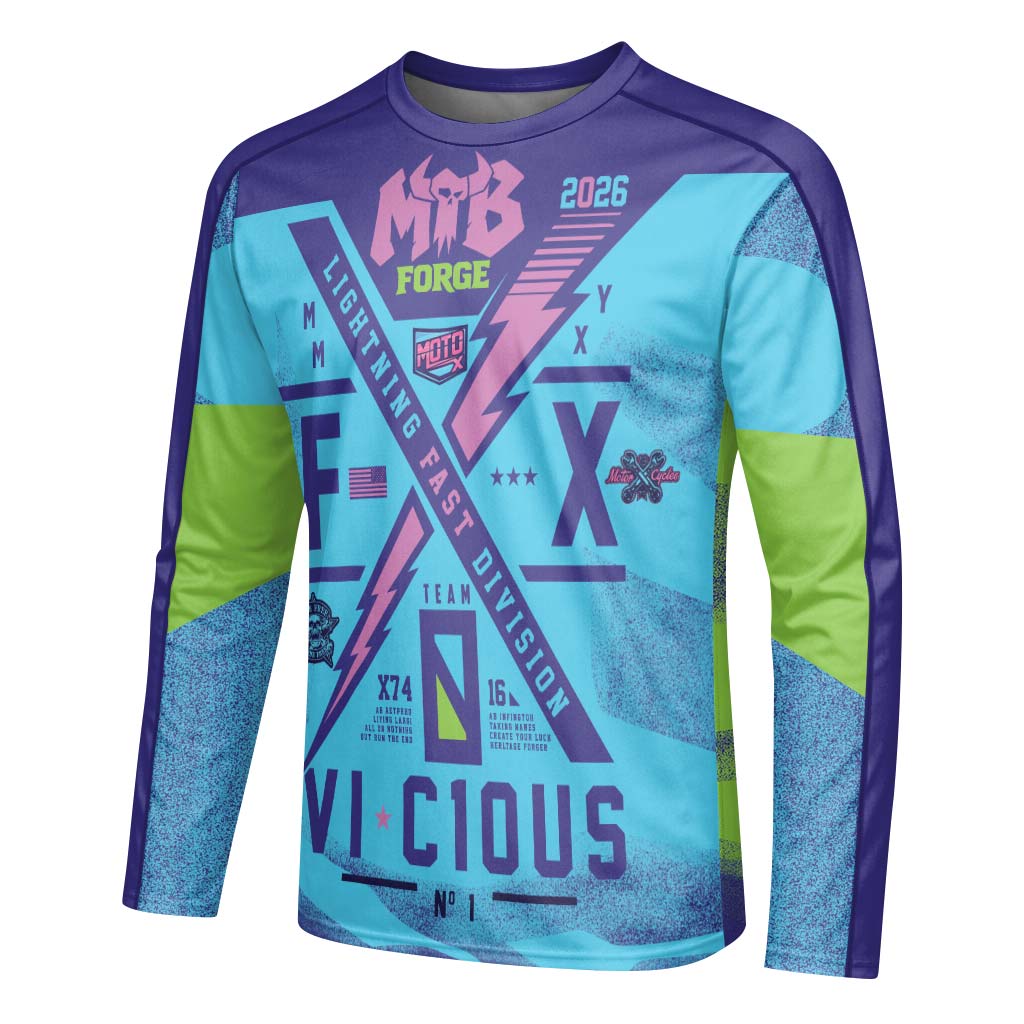 Vicious Youth Long Sleeve Mountain Bike Jersey – Left Side View Mockup
