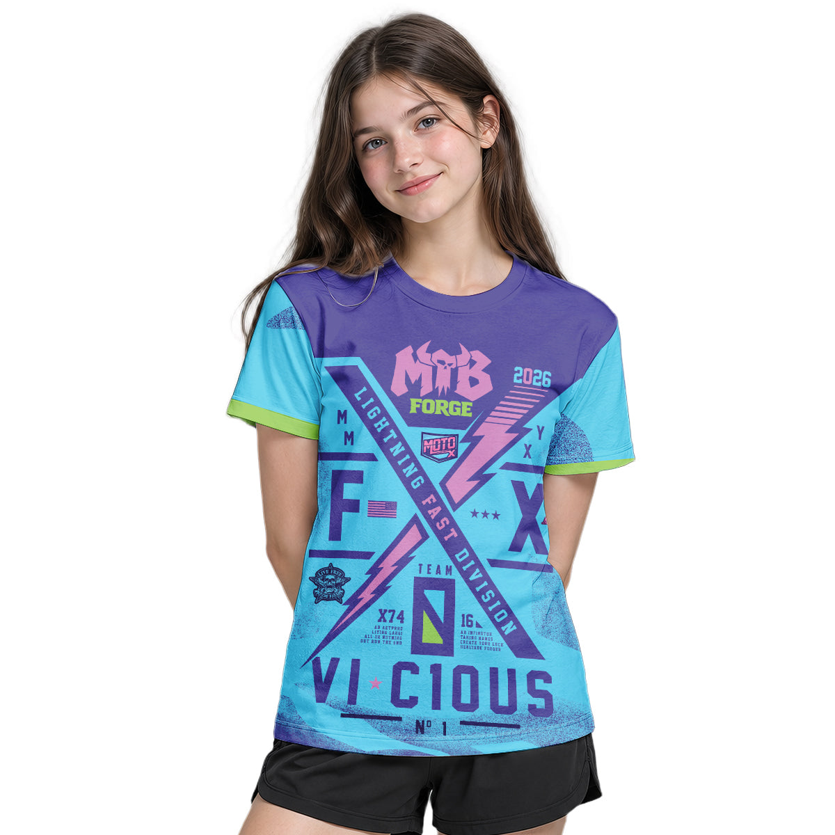 Vicious Youth Short Sleeve Mountain Bike Jersey – Girl Lifestyle View