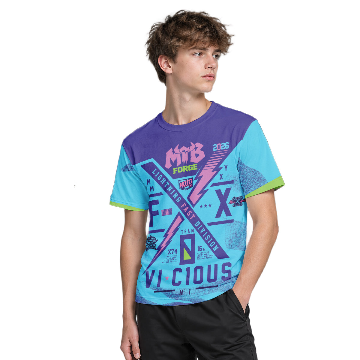 Vicious Youth Short Sleeve Mountain Bike Jersey – Boy Lifestyle View