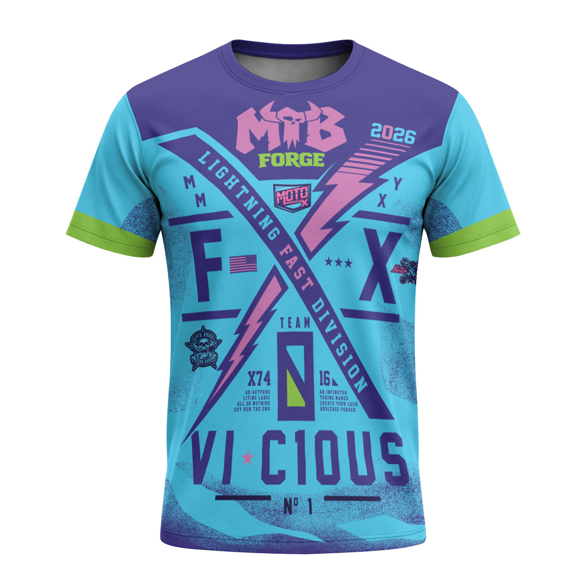 Vicious Youth Short Sleeve Mountain Bike Jersey – Front View Mockup