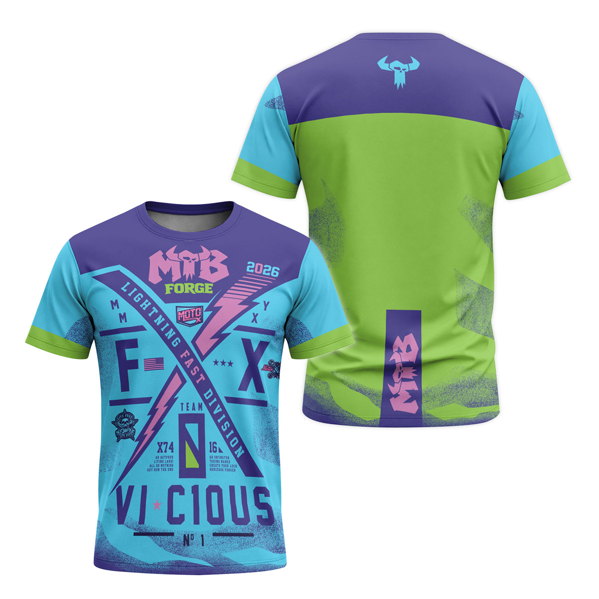 Vicious Youth Short Sleeve Mountain Bike Jersey – Front and Back View
