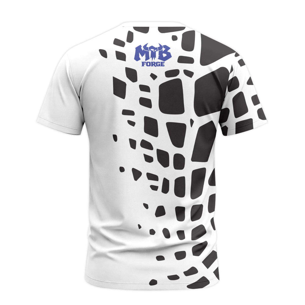 White Black Abstract Short Sleeve Mountain Bike Jersey - back view mockup