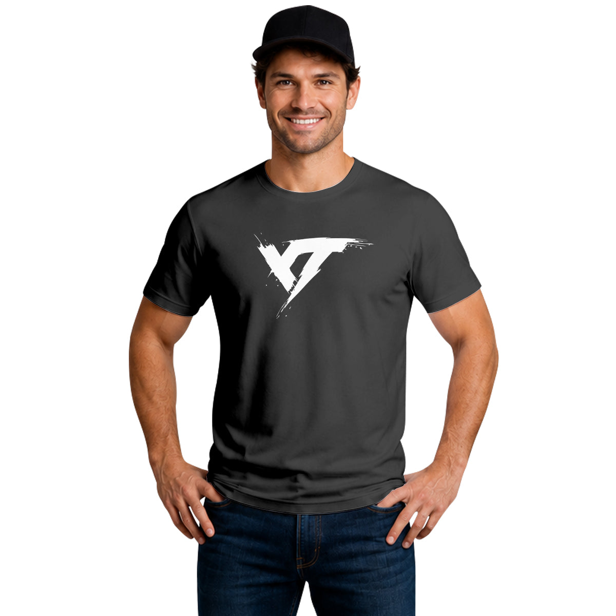 YT Black White Minimal Short Sleeve Mountain Bike Jersey - lifestyle view