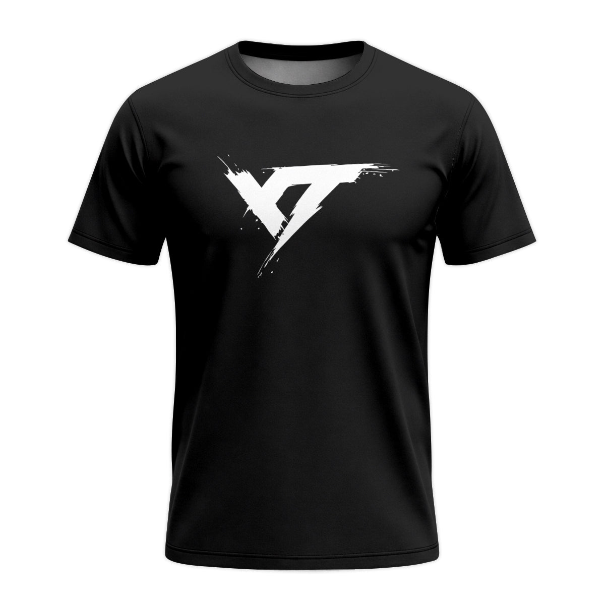 YT Black White Minimal Youth Short Sleeve Mountain Bike Jersey – Front View Mockup