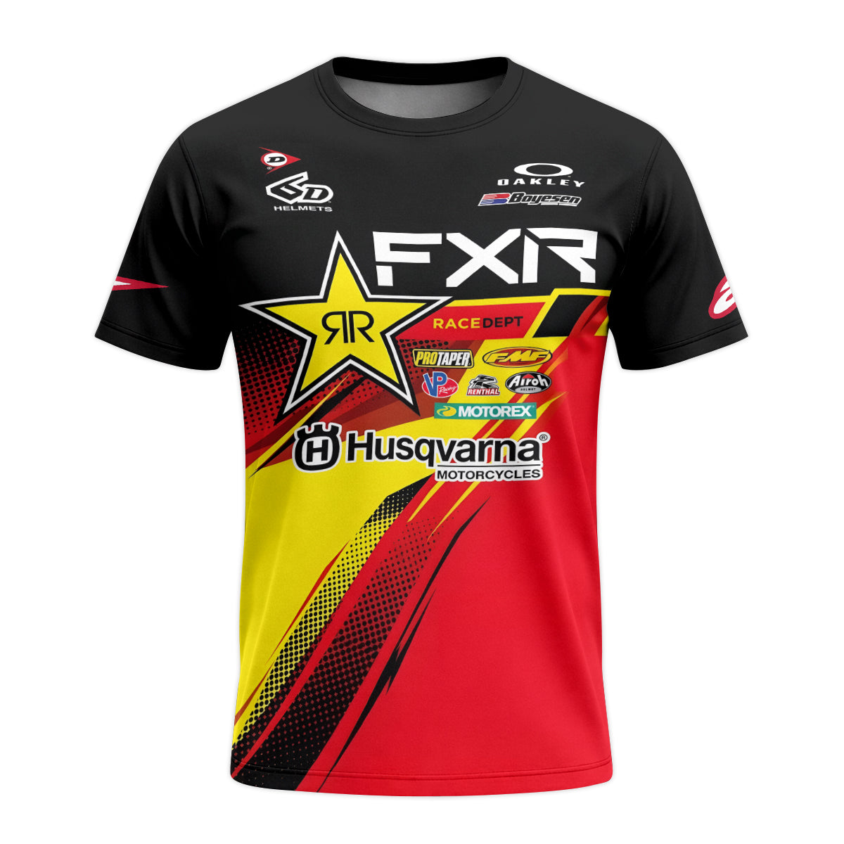 Zach Osborne #16 Rockstar Energy Husqvarna Red Black Youth Short Sleeve Motocross Jersey – Front View Mockup